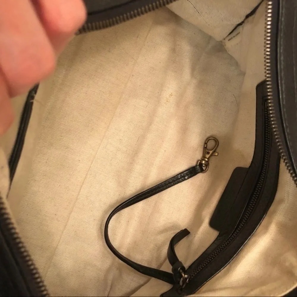 Michael kors vintage black leather satchel bag